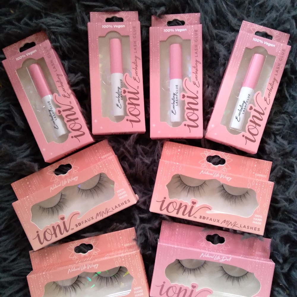 Eyelash strips and adhesives